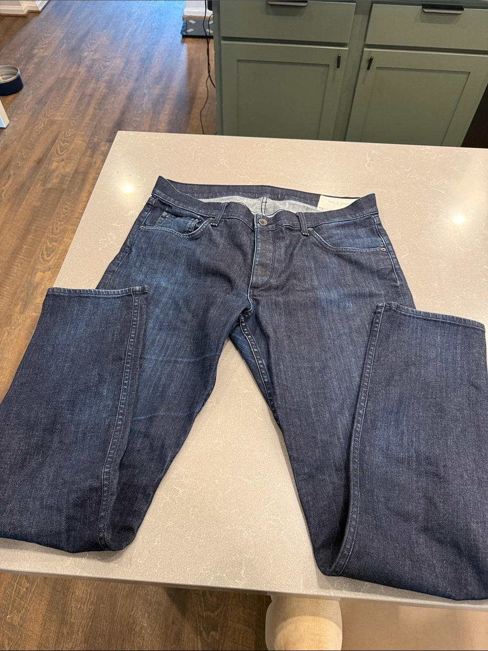 rag & bone Men's Dark Blue Slim Straight Jeans - Picture 6 of 8